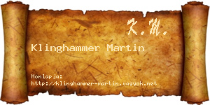 Klinghammer Martin névjegykártya