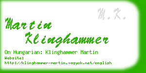 martin klinghammer business card